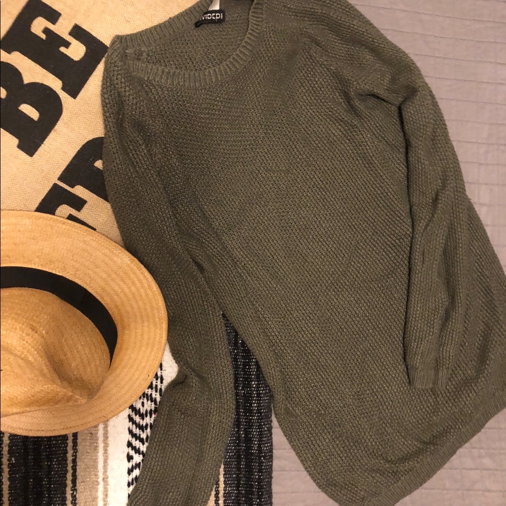 Long Comfy Army Green Sweater